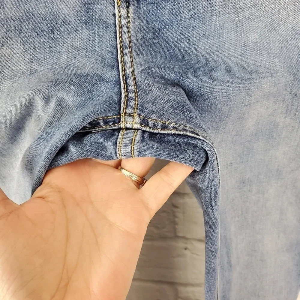 Forever 21 Distressed Step Hem High Rise Jeans